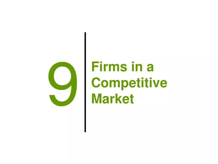 firms in a competitive market