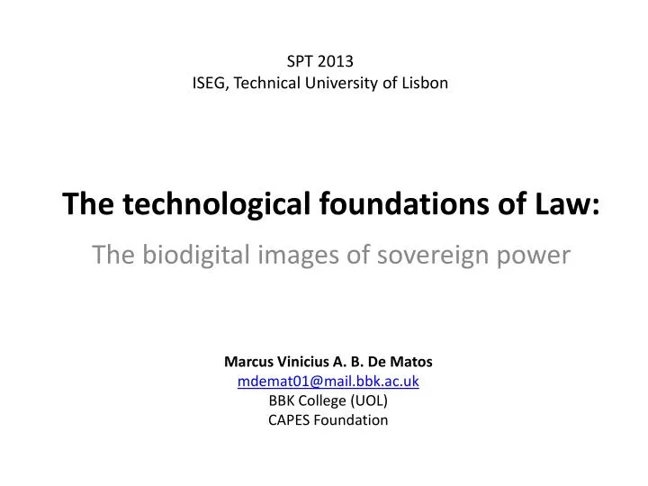 the technological foundations of law