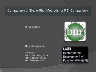 Comparison of Single Shot Methods for R2* Comparison