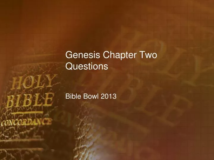 genesis chapter two questions