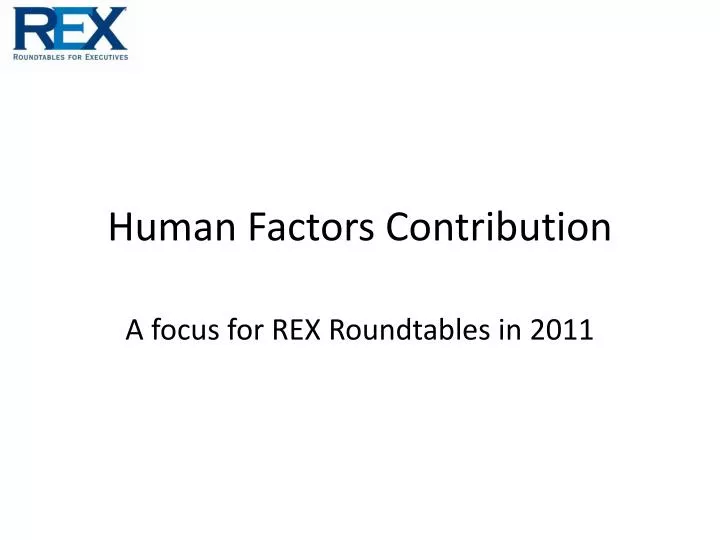 human factors contribution