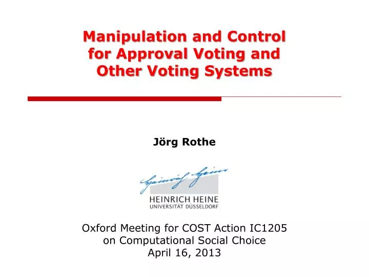 manipulation and control for approval voting and other voting systems