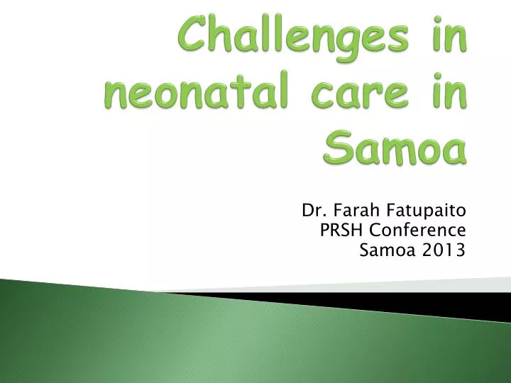challenges in neonatal care in samoa