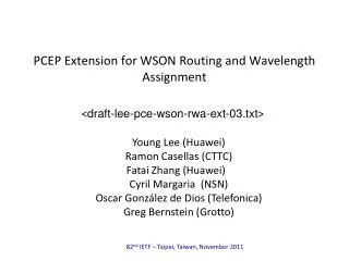 PCEP Extension for WSON Routing and Wavelength Assignment