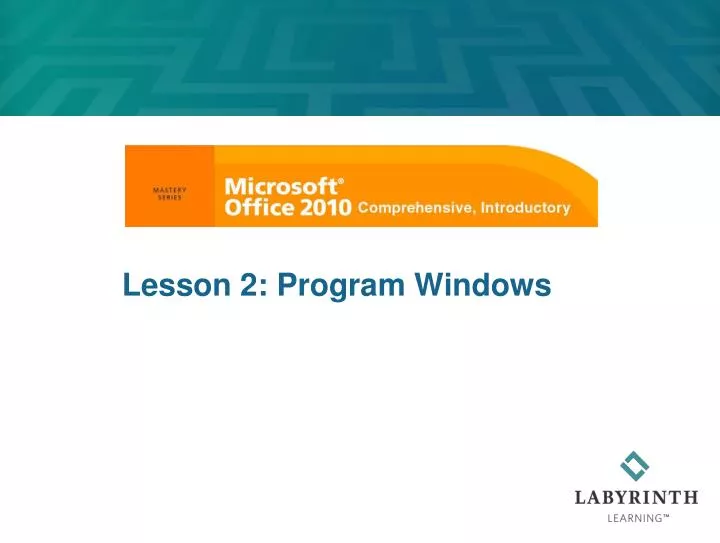 lesson 2 program windows