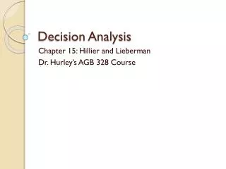 Decision Analysis