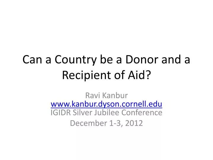 can a country be a donor and a recipient of aid