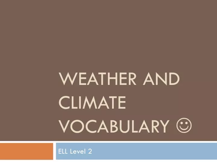 weather and climate vocabulary