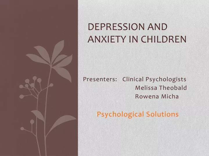 depression and anxiety in children