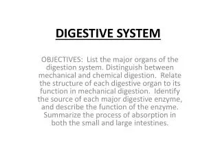 DIGESTIVE SYSTEM