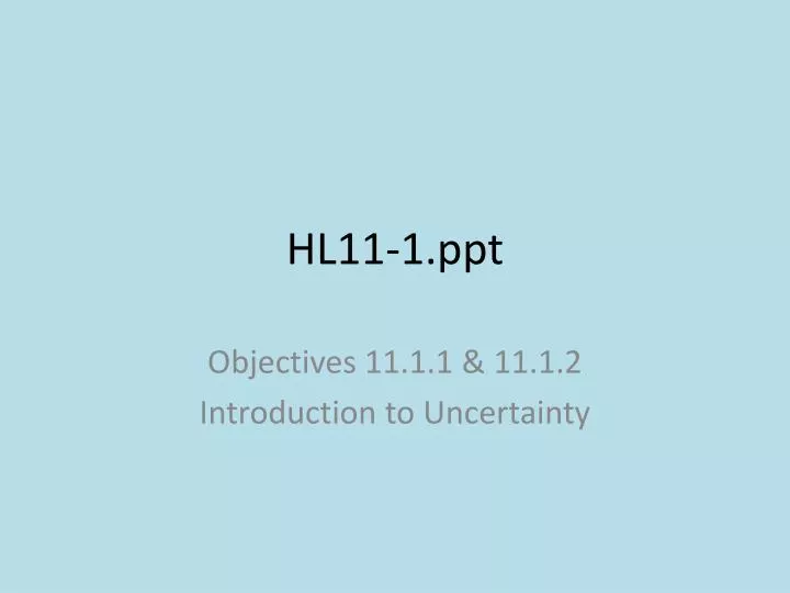 hl11 1 ppt