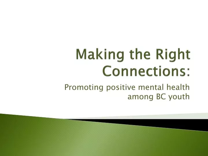 making the right connections