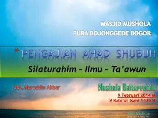 pengajian ahad shubuh