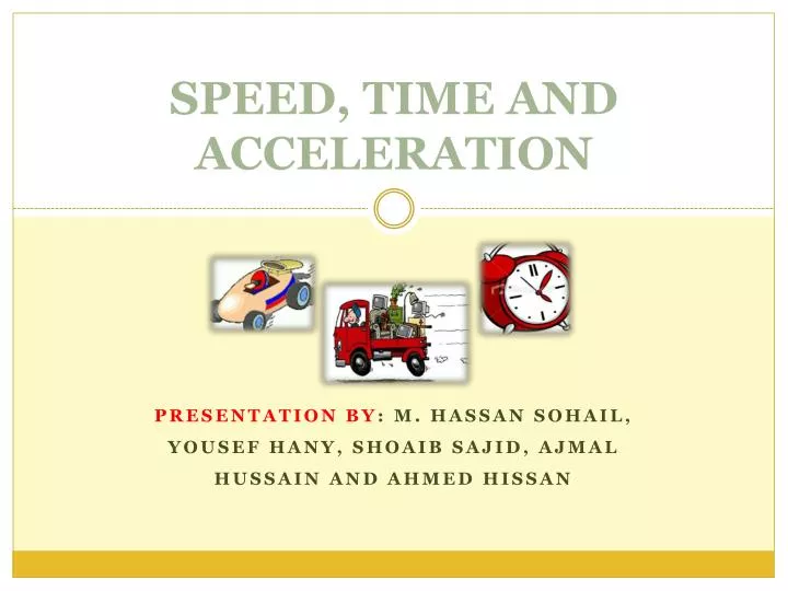 speed time and acceleration