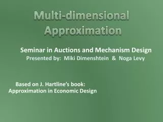 Seminar in Auctions and Mechanism Design