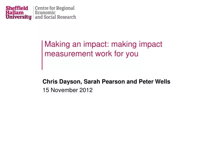 making an impact making impact measurement work for you