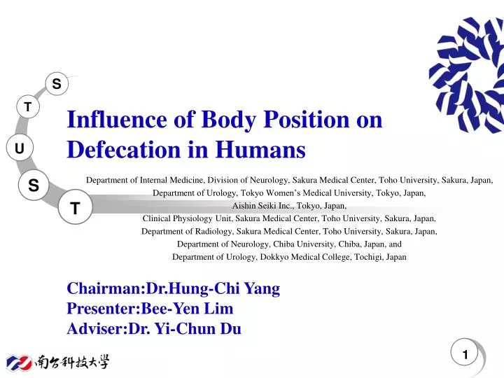 influence of body position on defecation in humans