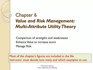 Chapter 6 Value and Risk Management: Multi-Attribute Utility Theory