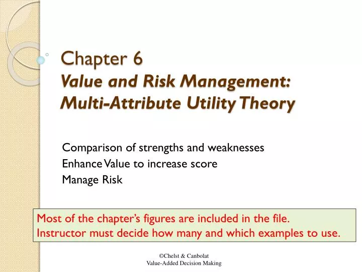 chapter 6 value and risk management multi attribute utility theory