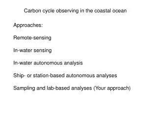 Carbon cycle observing in the coastal ocean