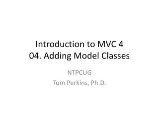 Introduction to MVC 4 04. Adding Model Classes
