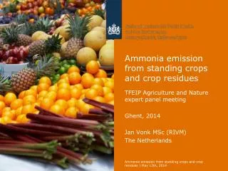 Ammonia emission from standing crops and crop residues
