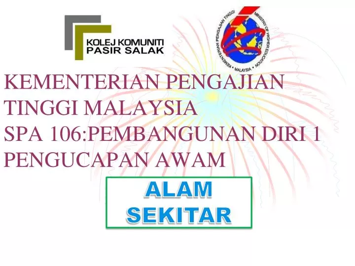 kementerian pengajian tinggi malaysia spa 106 pembangunan diri 1 pengucapan awam