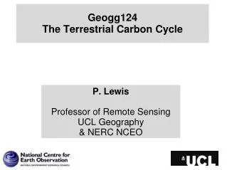 Geogg124 The Terrestrial Carbon Cycle