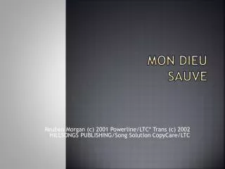 mon dieu sauve