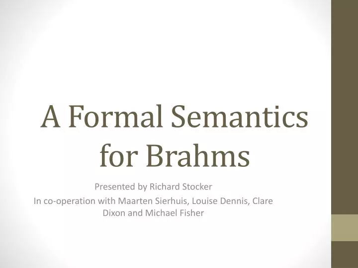 a formal semantics for brahms