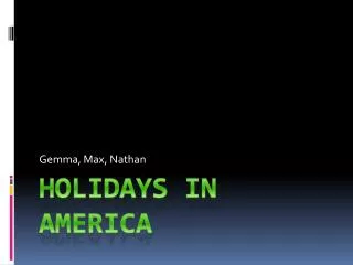 Holidays In America