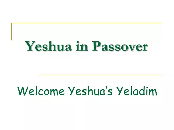 yeshua in passover