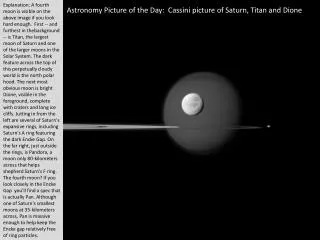 Astronomy Picture of the Day: Cassini picture of Saturn, Titan and Dione
