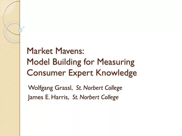 market mavens model building for measuring consumer expert knowledge