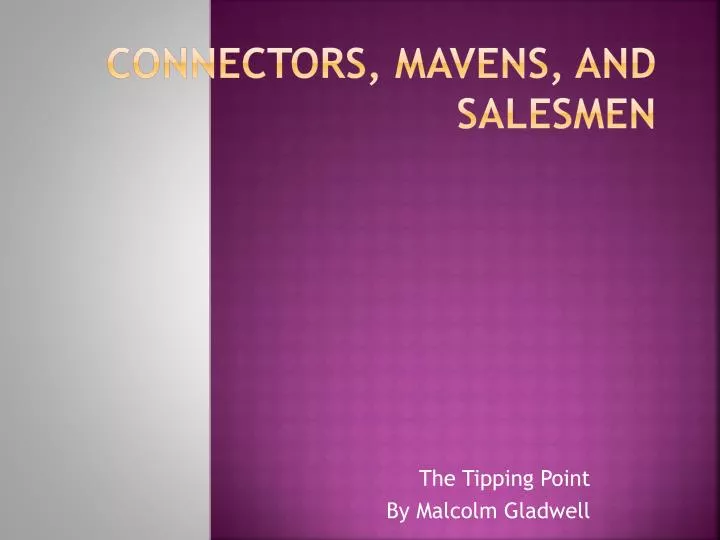 connectors mavens and salesmen