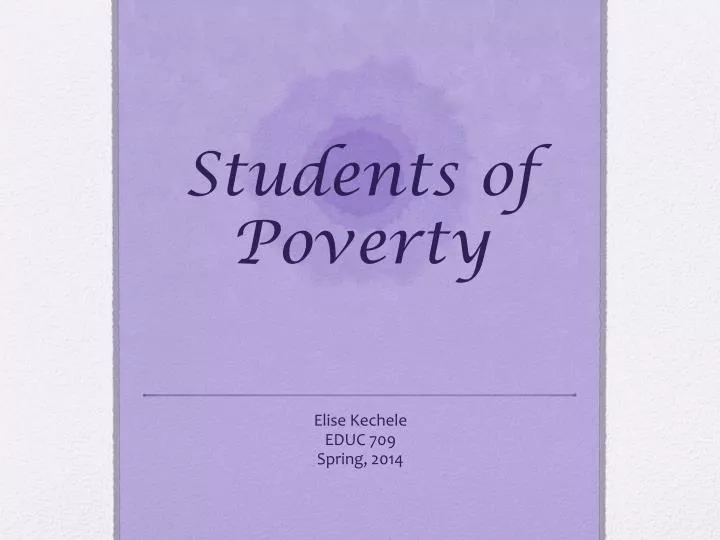 students of poverty
