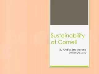 Sustainability at Cornell
