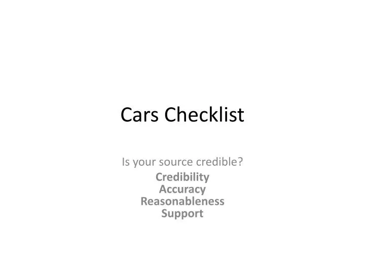 cars checklist