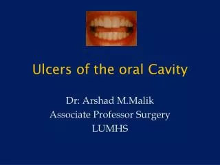 Ulcers of the oral Cavity