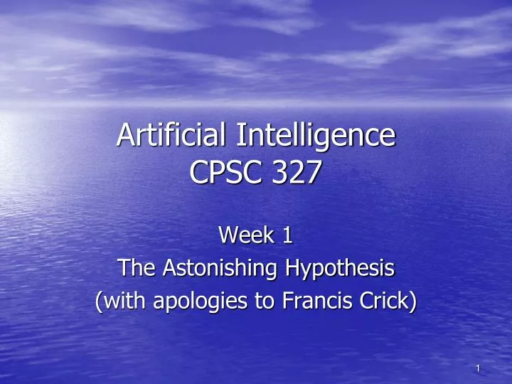 artificial intelligence cpsc 327