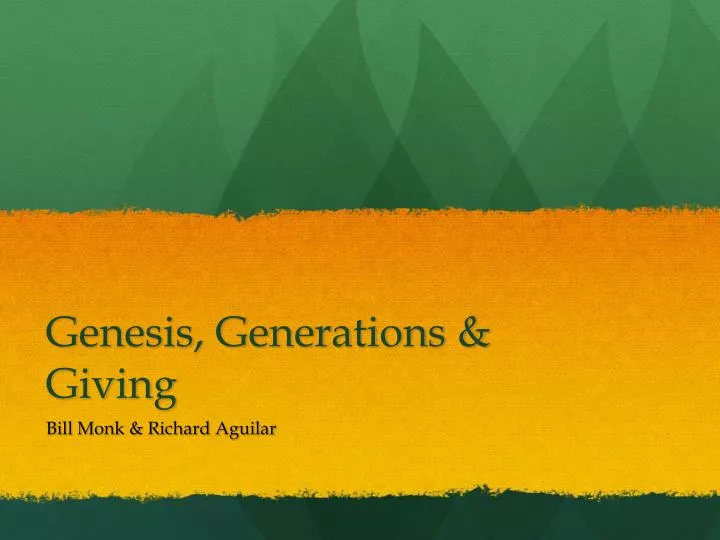 genesis generations giving