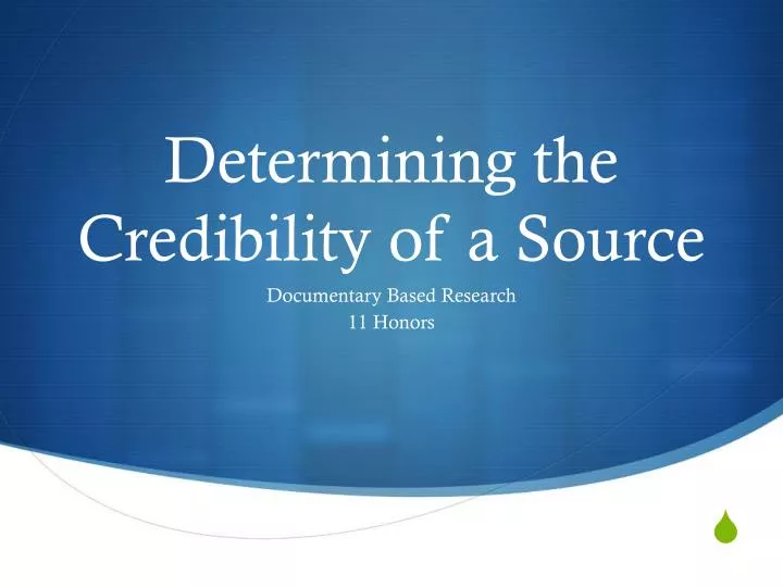 determining the credibility of a source