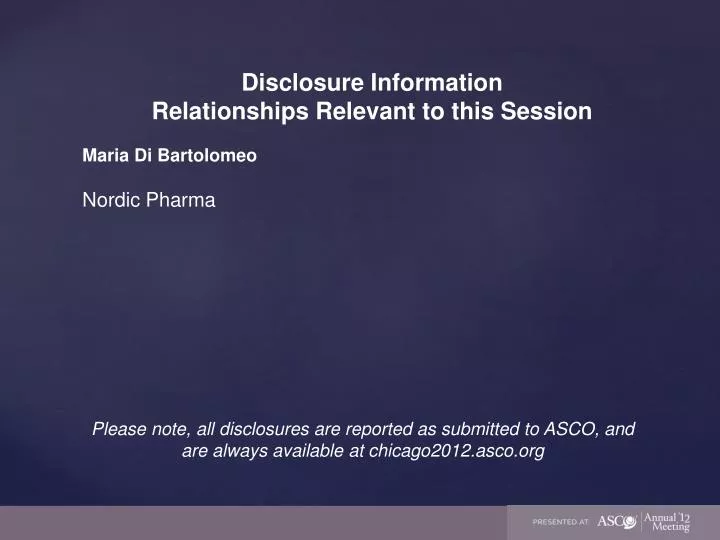 disclosure information relationships relevant to this session