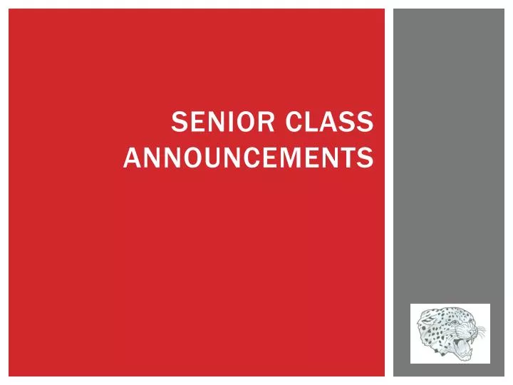 senior class announcements