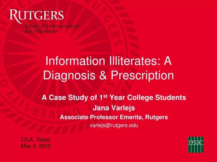 information illiterates a diagnosis prescription
