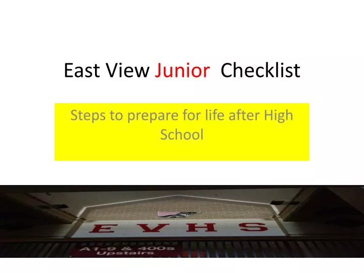 east view junior checklist