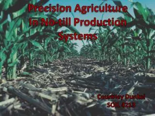 Precision Agriculture In No-till Production Systems