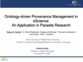 Ontology-driven Provenance Management in eScience: An Application in Parasite Research