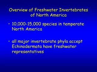 Overview of Freshwater Invertebrates of North America