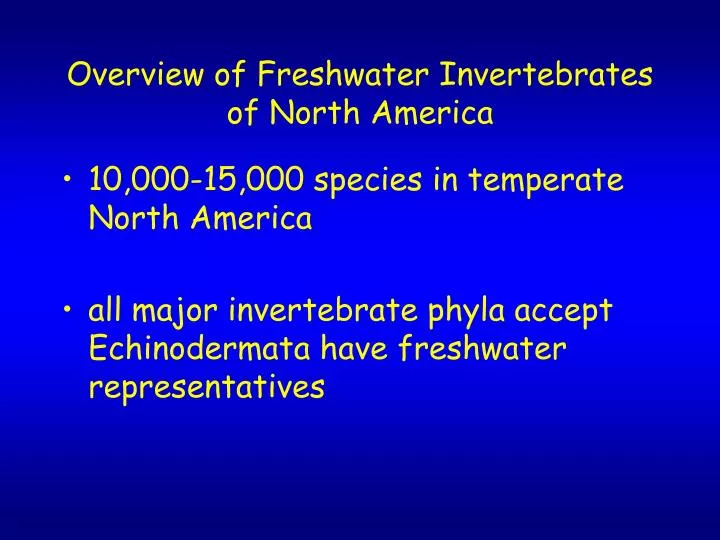 overview of freshwater invertebrates of north america